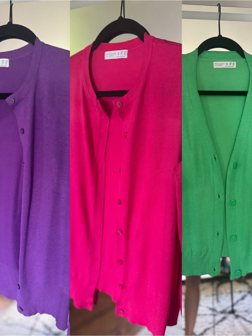 Primark Trio lot sz small Button-Front Cardigans in Purple, Pink & Green